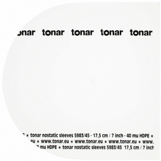 Tonar Nostatic innerlomme for singelplater/45 RPM – 7″ – 50 stk