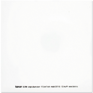 Tonar ytterlommer for 7" singel-plater/45 RPM, 125 micron PP-plast, 50 stk