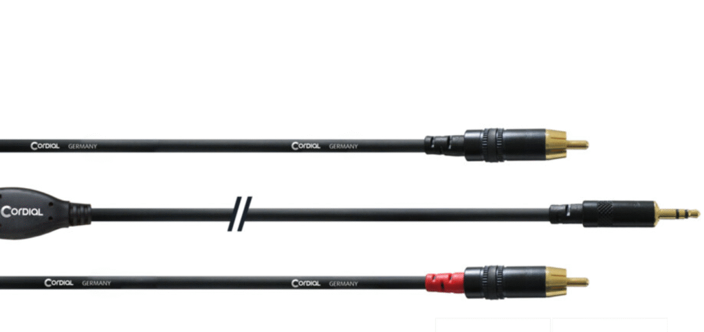 Kabel, audio, stereo minijack M - RCA M, dual 1,5m