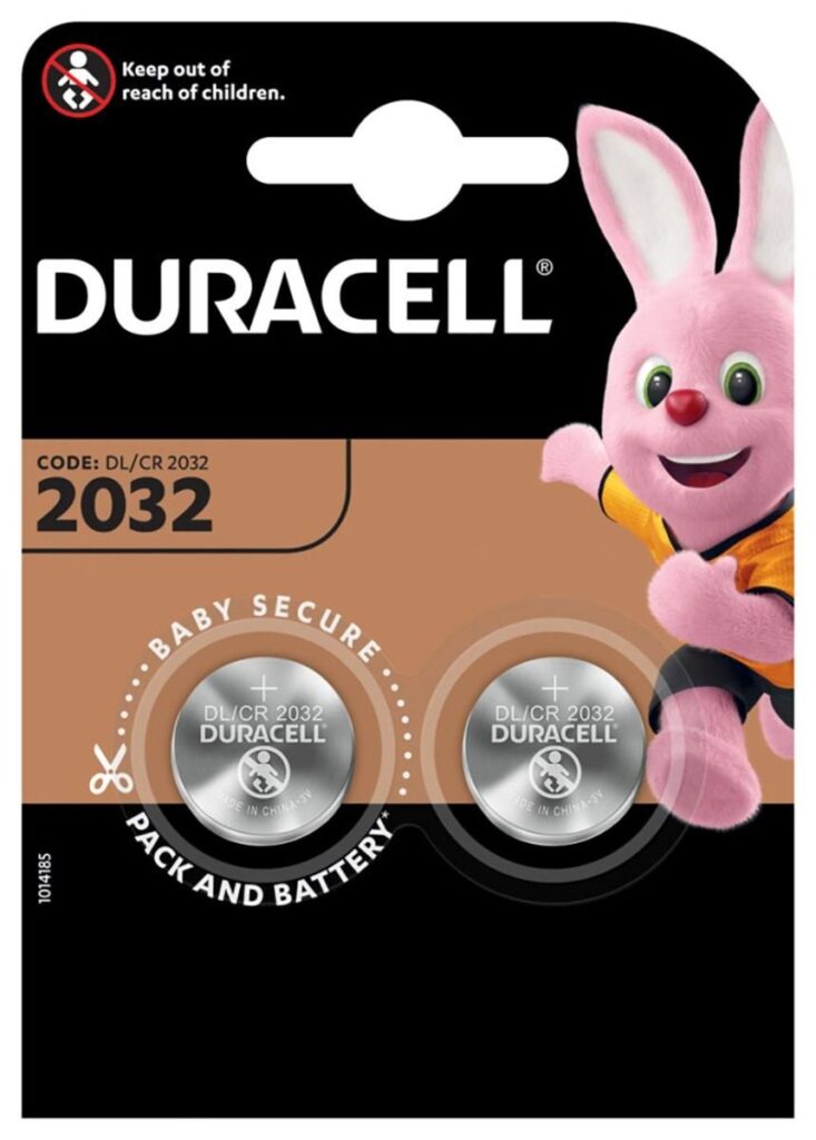 Batteri, CR2032, Lithium knappcelle, 2pk