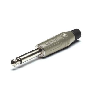 Plugg, 6.35 mm jack, Mono, Rett, Metall