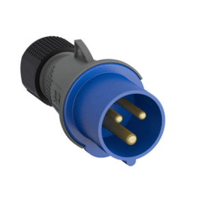 Støpsel, rundstift, 3P hann, blå, 230V, 16A, IP44, 216EP