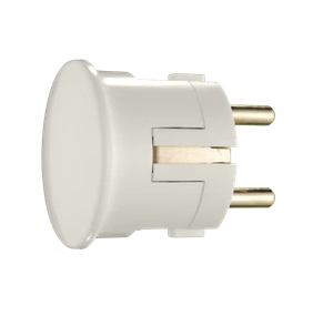 Støpsel, IP20, hvit, side