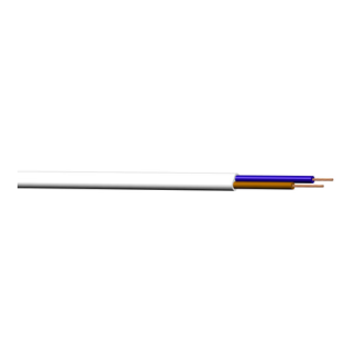 Kabel, PL 2x0,75, hvit lampettledning