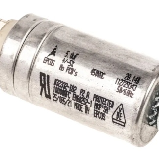 Driftskondensator, 5uF, 450V, bolt og stift, 30x52 mm